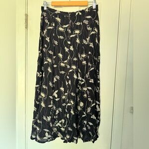Vintage Rayon Floral Skirt sz L